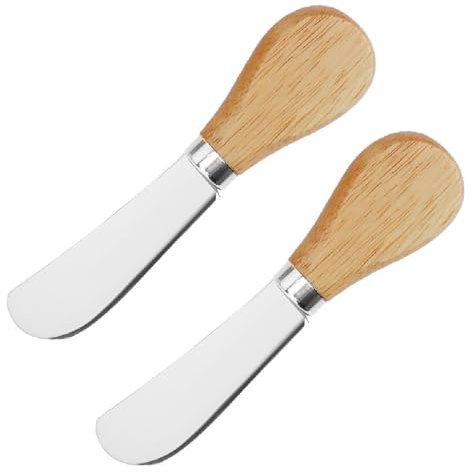 JTKREW 2 pezzi Spalmatore per burro largo con bordo dritto in acciaio inossidabile da-spalmatore per condimento per panna al formaggio da 5 pollici