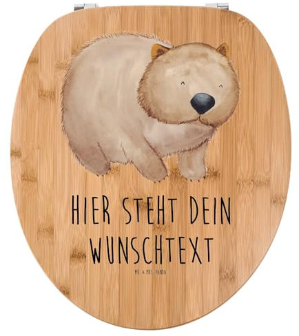 Mr. & Mrs. Panda Personalisierter WC Sitz Motiv Wombat - Personalisierte Geschenke, Lustige Sprüche, WC-Sitz, WC-Deckel, Spruch, Das Leben Ist schön, Motivation, Toilettendeckel, Klobrille, Australien