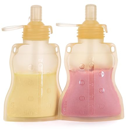 Haakaa Yummy sacchetto, banana, 4 once, confezione da 2, 6 m+