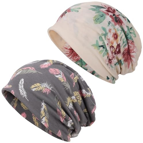DRESHOW Slouchy Beanie Mütze Damen Leichte Beanie Chemo Kopfbedeckung Laufmütze Sportmütze für Damen