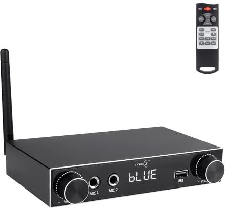 PNWCZ 5.3 Bluetooth Audio Amplifier 2-Channel Stereo Hi-Fi Amplifier with Optical/Bluetooth/USB/HDMI/AUX, Dual Microphone Channels for Home Theater/Speakers/TV Sound System
