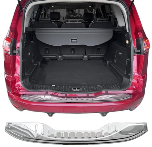 Recambo | Protector de Parachoques Trasero | Compatible con Ford S-MAX | WA6 | a Partir de 2006 | Acero Inoxidable Cromado | Protección Borde de Carga