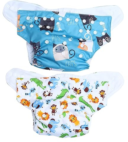 2 Stück-pack Waschbare Töpfchentrainingshosen für Babys aus Pul | Stofflage, Kuscheliger Noppenstoff, Bequeme Passform, Auslaufsichere Ausführung Zufälliger Stil