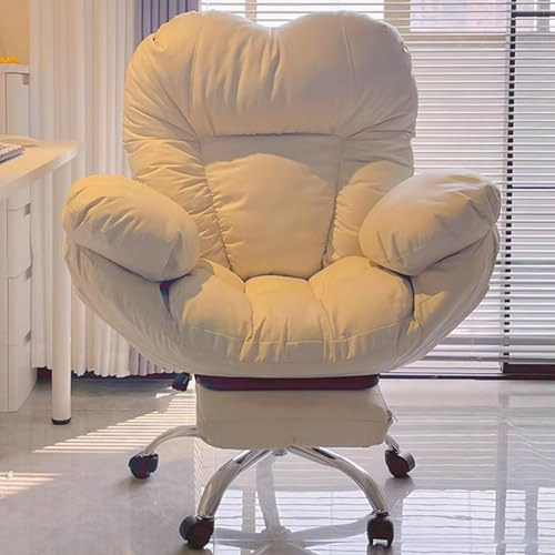 Silla de oficina ejecutiva ergonómica grande y alta con reposapiés, silla de escritorio ajustable de cuero para juegos para el hogar y la oficina, sillón perezoso para mayor comodidad y apoyo