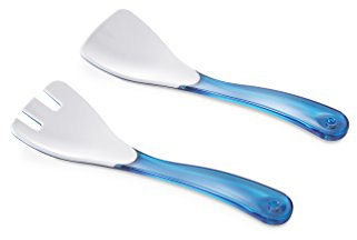 Omada Design Cubiertos de plástico de dos tonos para ensaladas, Made in Italy, aptos para lavavajillas, Diamond Line