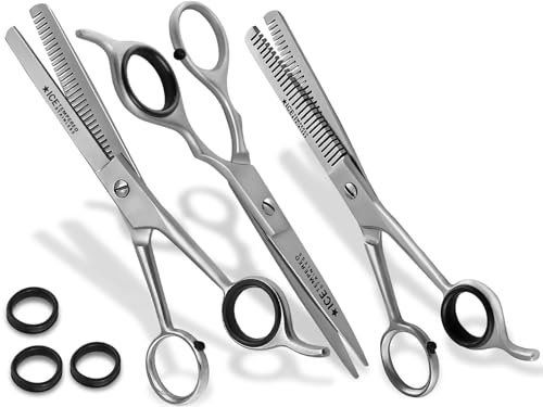 Haarscheren Ergo-Set 6 Zoll 15,24 cm mit Frisörschere Modellierschere Effilierschere aus rostfreiem Edelstahl