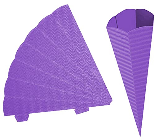 alles-meine.de GmbH Schultüte - Rohling Wellpappe - lila/violett - 33-100 cm - Größe wählbar - mit/ohne Kunststoff Spitze - Zuckertüte zum selber Basteln - 6 eckig - Bemale..