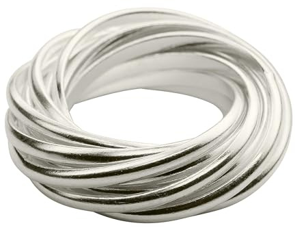 SILBERMOOS XL XXL Ringe in großen Größen Damenring Mehrfachring 12 Einzelringe glänzend Sterling Silber 925 Größen 64, 66, 68, 70, Größe:68