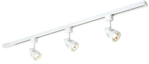 Bullett’s 3 Way Single Circuit Track Spotlight Fixture for Indoors - IP20 Rated Dimmable Track Lighting Fixture for Ceiling - Residential and Commercial Use | Gloss White Finish