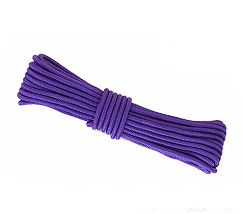 FANCYPUMPKIN Färgglatt nylonrep 65 fot – 6 mm flätat rep multifunktionsrep, lila