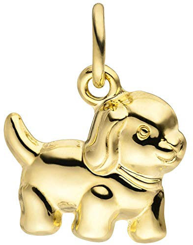 Anhänger für Kinder Halsschmuck Goldanhänger Hund Welpe aus 333 Gold Gelbgold