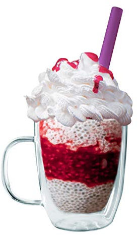 Nerthus FIH 660 Tasses résistantes à la chaleur en verre borosilicaté double paroi pour café, thé, desserts, verre