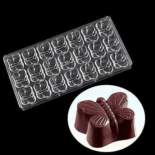 Schokoladenform in Schmetterlingsform, aus Polycarbonat, für Süßigkeiten, Gelee, Eiswürfel, Gebäck, handgefertigt, für Zuckerguss