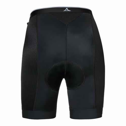 Schöffel Damen Skin Pants 8h L, atmungsaktive Stretch-Radhose mit Polster und Bodymapping, Fahrrad Unterhosen mit bakteriostatischer Silbernitrat-Behandlung, Black, 48