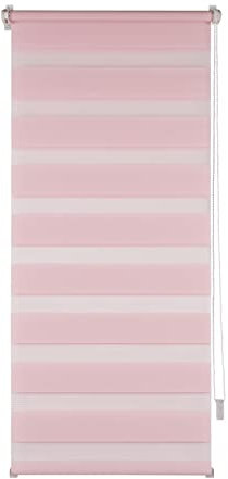 Doppelrollo Uni 100 x 150 Marisol Festmaß freihängend ohne Bohren Klemmfix Pink HTI living