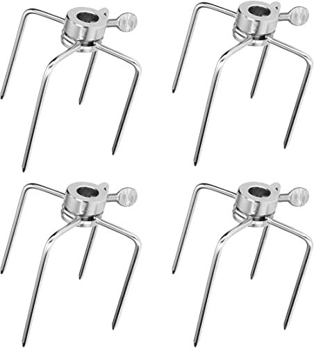 Ailovone Fleischklammer für Drehspieß Fleischnadeln Hähnchengrill Grillgabel mit Feststellschraube Fleischnadeln BBQ Grillgut Klammer für Drehspieß, Hähnchen, Schaschlik Familienessen (4pcs)