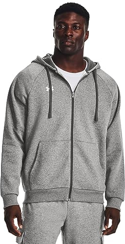 Under Armour Herren Ua Rival Cotton Fz Hoodie sportliche Sweatjacke, Warmer Kapuzenpullover mit durchgehendem Reißverschluss (1er Pack)