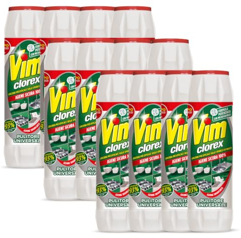 Vim Clorex, Igienizzante Ambienti, Rimuove Germi e Batteri, Azione Sbiancante, Rimuove lo Sporco Più Ostinato, con Cloro, Prodotti Pulizia Casa In Polvere, 850 gr