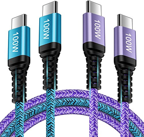 USB C Charger Cable, 100W PD Fast Charging USB C to USB C Cable 2 Pack 6FT | Type C Charger Cable Fast Charging for iPhone 17 16 15 Pro, Samsung Galaxy S26 S25 Ultra S24 A57 A37 A17 A56 A16 A36, Macbook