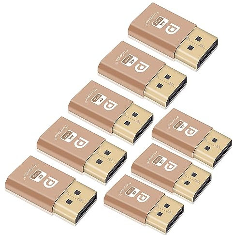 Furjosta Adaptador de pantalla virtual DisplayPort y pantalla fantasma sin cabeza, emulador EDID 4K DP (compatible con Headless 1920 x 1080 @ 60 Hz) 8P