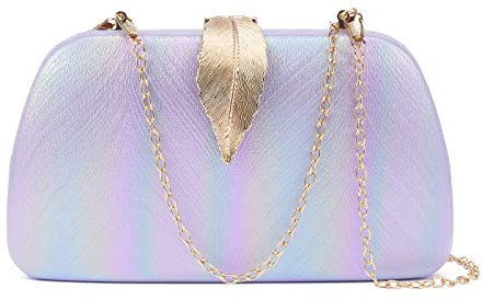 WEIMZC Damen-Clutch, Abendtasche, Fransen, Abendhandtasche, Dame, Party, Hochzeit, Clutch, Geldbörse, Kette, Schultertasche, Umhängetasche, Violetter Farbverlauf, 7.8 inches