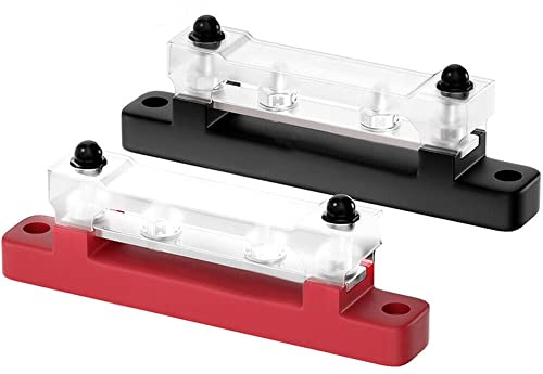 Greluma 1 Paar 2 Klemmen Sammelschiene, Ground Power Distribution Terminal Block mit Abdeckung für Auto Marine Car Pickup Trailer RV Boat