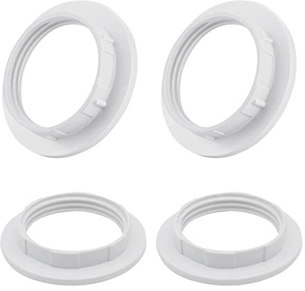 4pcs Lamp Shade Reducer Ring E14 Converter,Lampshade Ring Converter,E14 Lamp Shade Adaptor Rings Light Shade Reducer Ring,Light Fitting Lampshade Washer Adaptor Converter for Light Fixture(White)