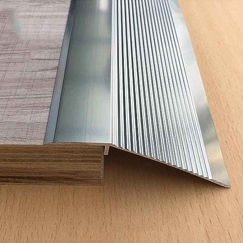 EMISOO Övergångslist Dörrtröskel Övergångsprofil 1-5cm Höjdjusteringsprofil Aluminium Golvövergångsskena Extra Bred 10cm Tröskellist (Color : Silver)