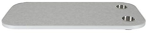 Tablero de Mesa Rectangular, 2 Portavasos, Madera Maciza Lisa, Fácil de Limpiar, Mesa Marina Extraíble, Fijación de Orificio de Tornillo para Caravana (Beige)