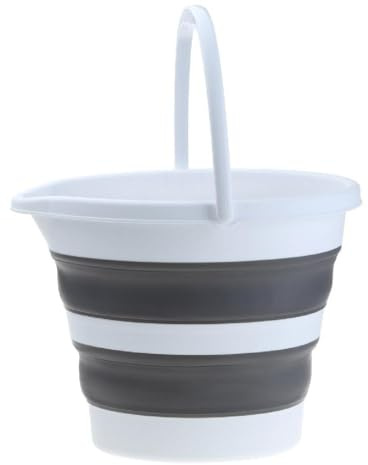 Cubos plegables 15/5/10L Cubo de limpieza de fregona con mango plegable Cubos de agua plegables para jardín al aire libre Pesca Cubo de agua para baño