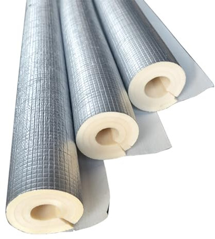 3 x Rohrisolierung Alukaschiert, Rohr Dämmung Schlauch Rohrdämmung Warmwasserleitung Heizung, Selbstklebend(89x30mm(3.5x1.1in))