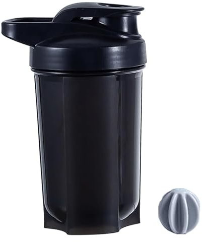 TONGZHIY Protein Shaker Bottle 500ml With Mixer Ball Fitness Shaker for Protein Shakes Portable Workout Water Cup Small Protein Shaker Easy to Grip Temperature Safe(Black