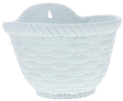 FUNOMOCYA Hängender Pflanzenhalter Aus Kunststoff Wandanlage Für Balkon Garten Und Terrasse Halbrunder Blumentopf Langlebig Und Dekorativ Für Außen Und Innen Platzsparendes Design