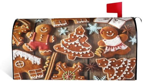 Jbyjbx Couverture de boîte aux lettres imprimée pain biscuits exquis extérieur jardin printemps couvertures de boîte aux lettres tailles standard 45,7 x 53,3 cm