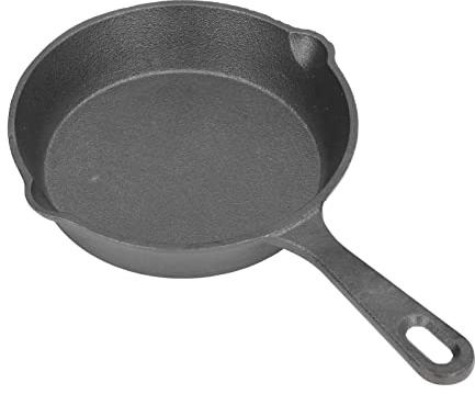 Sartén Hierro Fundido 14 cm Fondo Plano | Cocción Uniforme En Gas Inducción Y Eléctrica, Sartén Pequeña Para Cocina Camping Caravana, Negro