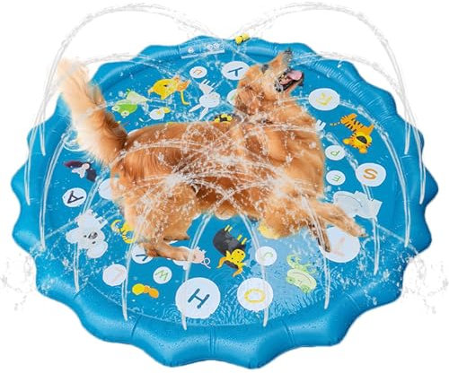 Hundesprinkler, Hundebecken im Freien - Blaues rutschfestes Spritzpad | Hinterhof-Hundesprinkler-Pool, 0,58 mm Dicke Spritzmatte, Outdoor-Spielzeug für Pool-Hinterhof-Spiele