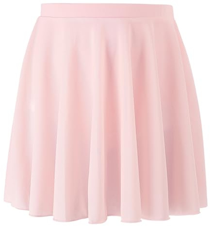 SPFASZEIV Jupe de Ballet pour Enfants Jupes de Danse à Enfiler pour Filles Maill élastique Jupes Rose L