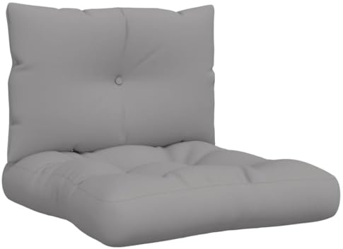 vidaXL Palettenkissen 2-TLG. Grau Stoff