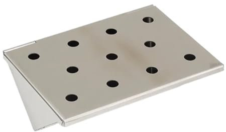 EJPPDHCO BBQ Durable Stainless Steel Gas Grill V-Shaped Wood Chip Smoker Box For Gas Grill Garden Flavor Wood Chips Barbecue Accessories
