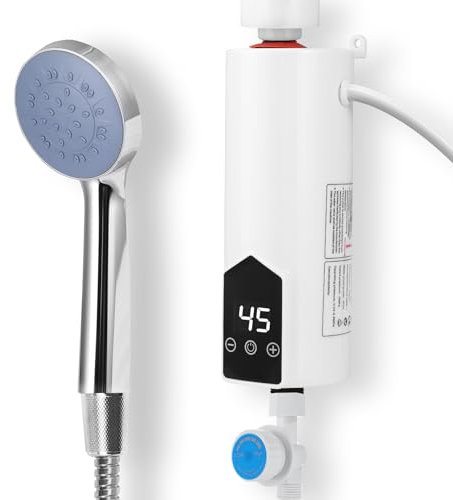 Mini Electric Instant Water Heater, 3500W Household Thermostatic With Shower, Temperature Display, Suitable for Bathroom and Kitchen