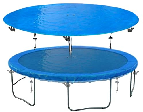 SIHAIAN 14 Ft Winter Trampoline Cover 8-16 Ft Trampoline Cover, Easy to Install Trampoline Protective Cover, Waterproof Trampoline Covers, Anti-UV, Snow, Dust-Proof Trampoline Weather Cover Blue