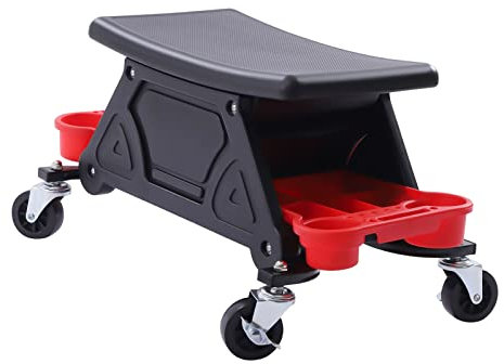 ARBGO Werkstatthocker, Fahrbarer Werkstatt Rollsitz, Werkstattsitz mit Rollen und Ablagen, KfZ Werkstatthocker, Montagehocker Autowerkstatt/Garage/Werkstätten/Zuhause