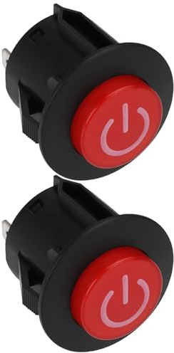 VGOL 2 interruttori a pulsante di accensione a 3 pin, 12 V, per auto elettriche per bambini, telecomando RC auto elettrica (28 mm)