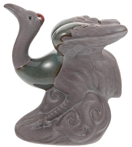 Ciieeo Keramische -Ornamente kleine Tauchwasserpumpe Aquarium-Ornament Kran Gartenstatuen -Vogel-Statue bastelzeug raumdeko Kranfiguren Verzierungen für Aquarien Ton