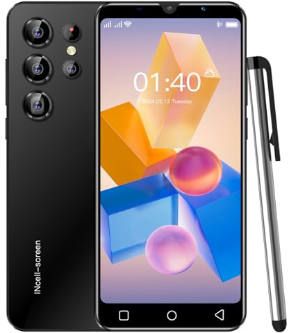 PrzTIk Cheap Mobile Phones, 5.0 IPS Display, Android 9.0, 16GB(Expandable to 128GB), Dual SIM Dual Camera, Face ID/WIFI/Bluetooth (PT24Ultra-Black)