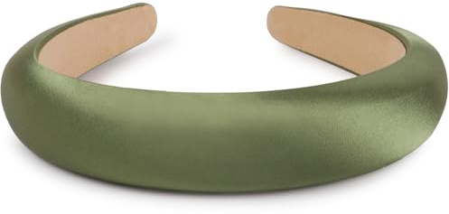 Trachten Haarreif Dirndl Haarschmuck Breit Gepolstertes Haarband Wiesn Haarreifen in Optik-Look Mode Stirnband Einfarbig Kopfband für Bierfest Kostüm Frauen und Mädchen Dunkelgrün