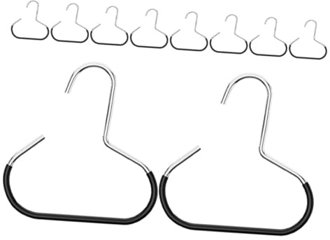 BESTOYARD Organizador de Anillos Redondos para Sombreros y Bufandas en Armario, 10 Piezas de Acero Negro Protección Antideslizante y Fácil Acceso