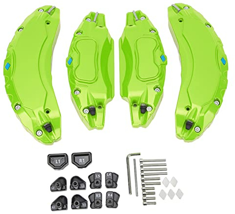 Saluaqui Car Caliper Cover Aluminum Alloy Red Disc Brake Caliper Guard for 18in 19in Wheels Hub - Brake Protector Cover for Enhanced Style and Performance (Green)