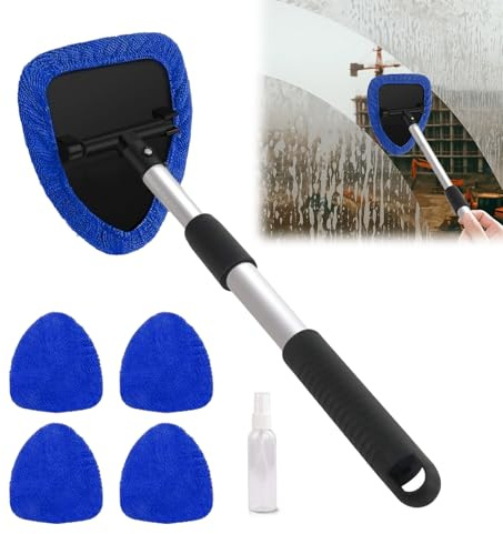 Girihe 6 PCS Windscreen Cleaner, Windshield Cleaner Tool 180° Rotating Extendable Windscreen Cleanerr, Car Windscren Clean Inside for Fog Moisture Removal