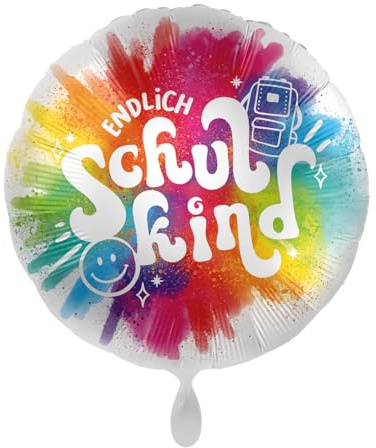 Folienballon Endlich Schulkind Colours - 43 cm - 50048